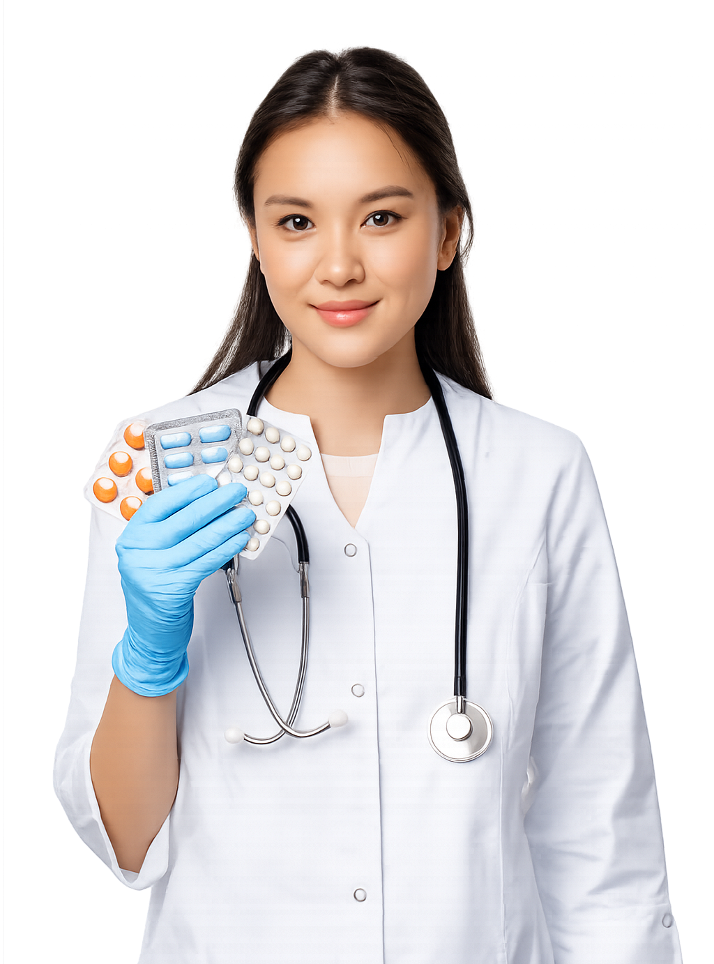 Nova community pharmacist holding medication packs